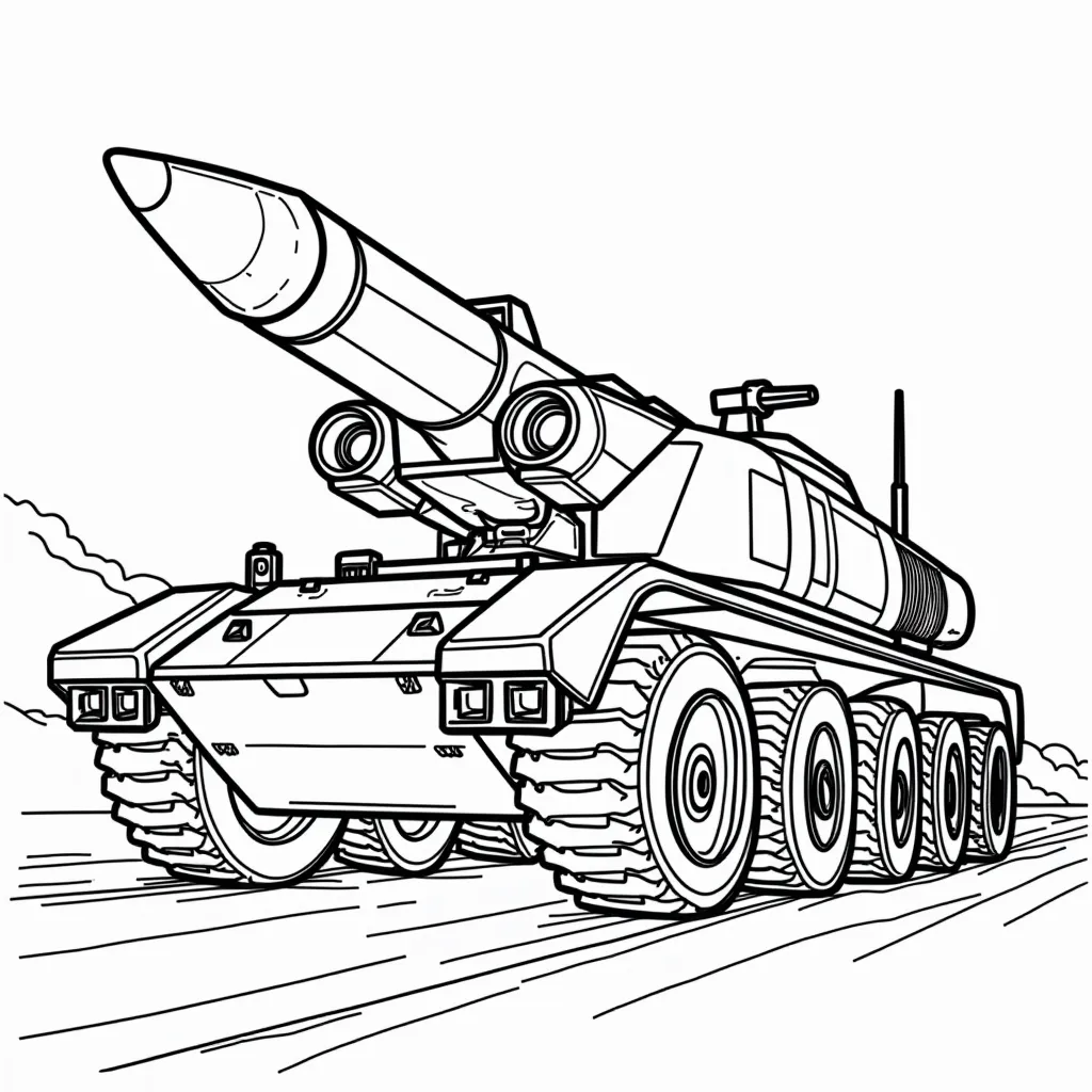 中国导弹车 coloring pages