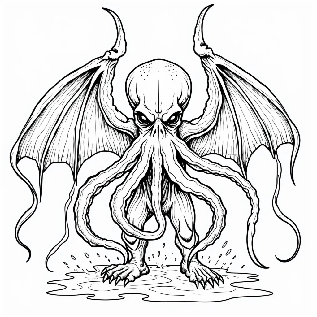 Cthulhu pablo picasso painting coloring pages