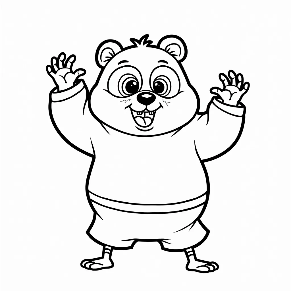  kung fu panda with SpongeBob coloring pages