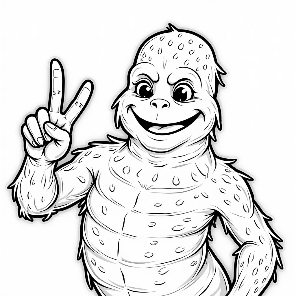 Creature from the Black Lagoon giving the peace sign صفحات التلوين
