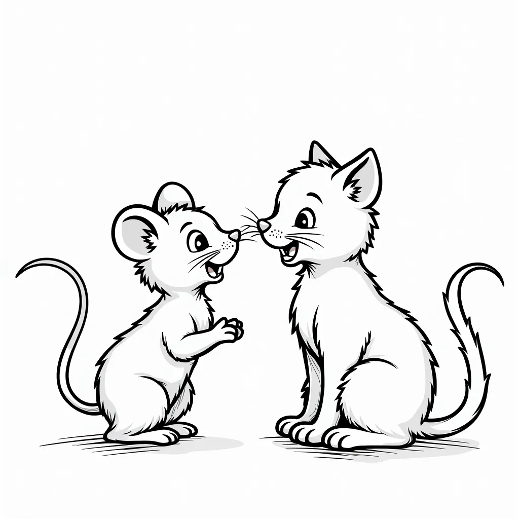 cat and mouse coloring pages