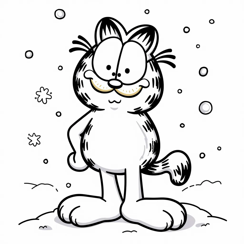  Garfield with snow coloring pages