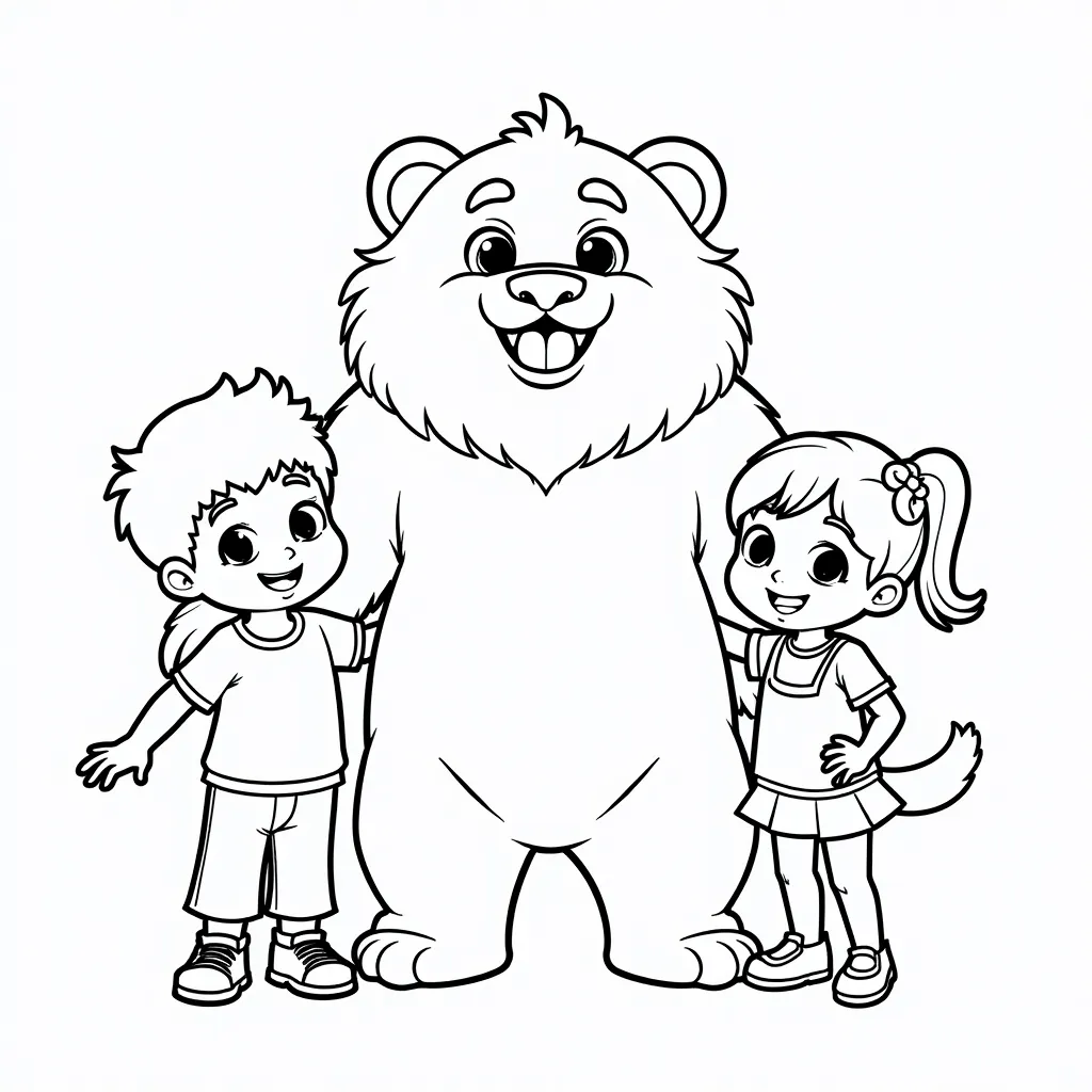 mufasa with 2 asian boys and 1 asian girl صفحات التلوين