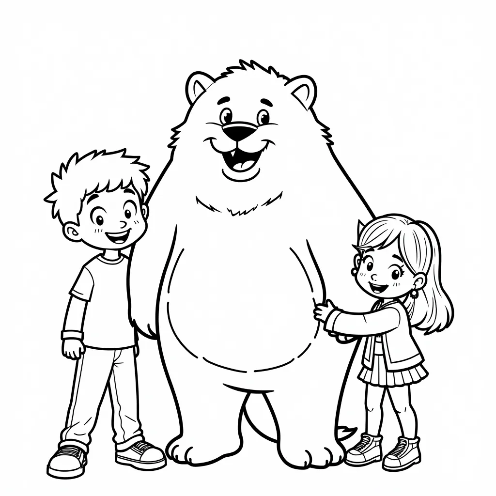 mufasa with 2 asian boys and 1 asian girl صفحات التلوين