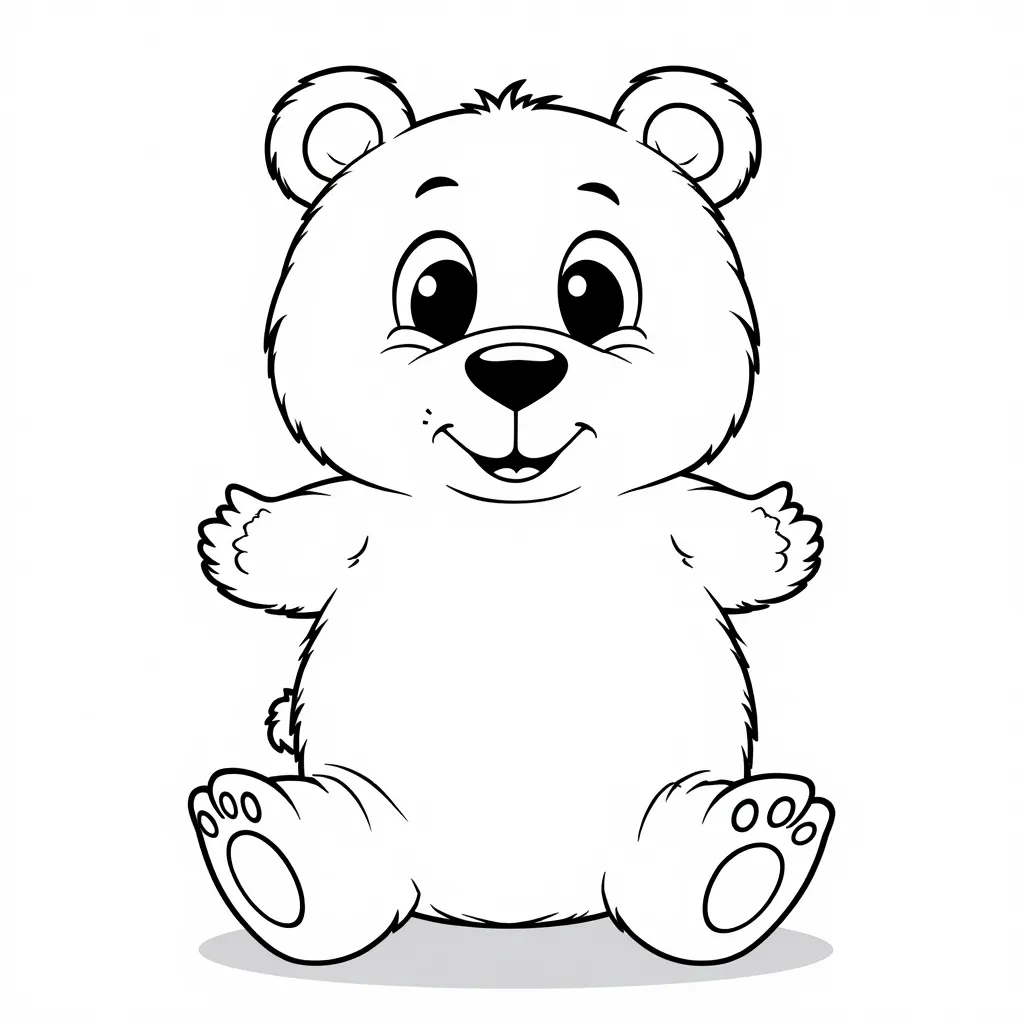 happly new year eye bear coloring pages