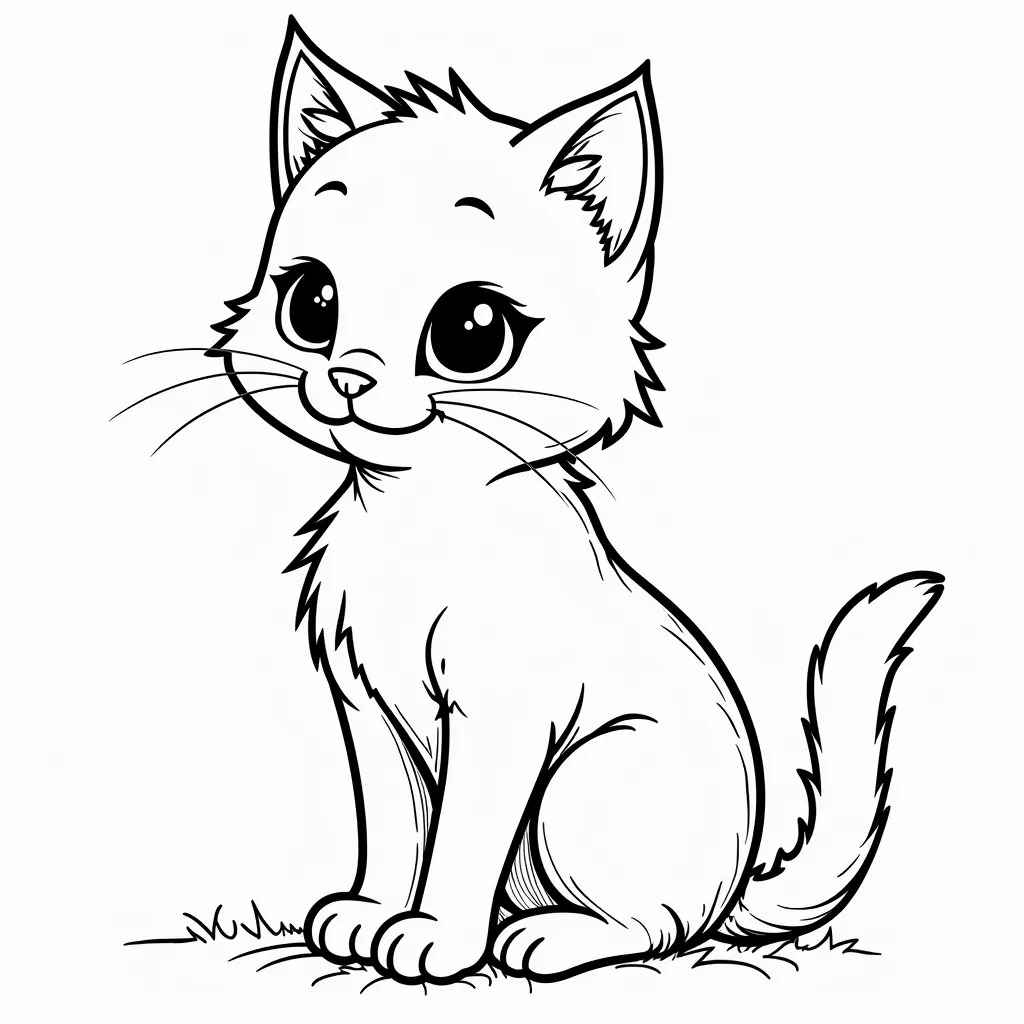 银色猫咪 صفحات التلوين