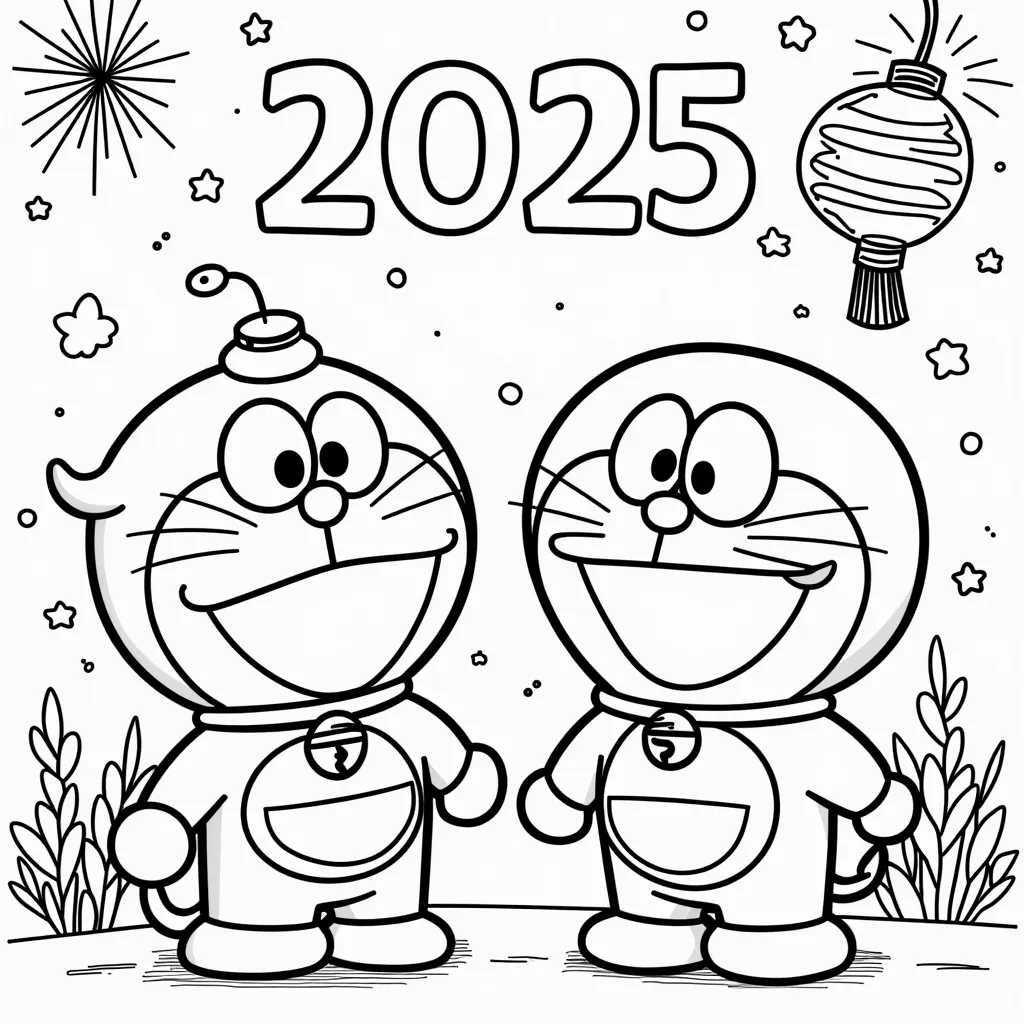 Doraemon and Nobita coloring pages