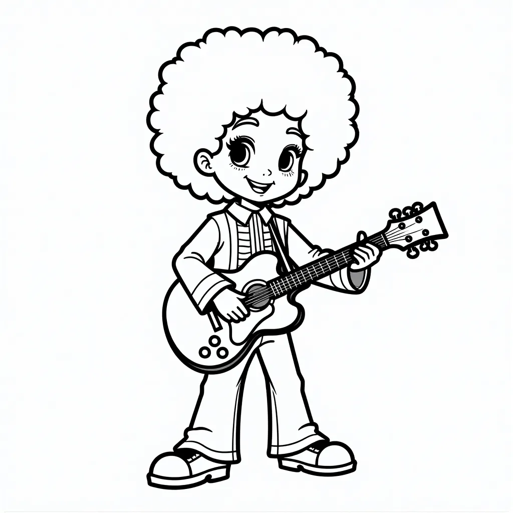 musician Prince with big afro صفحات التلوين