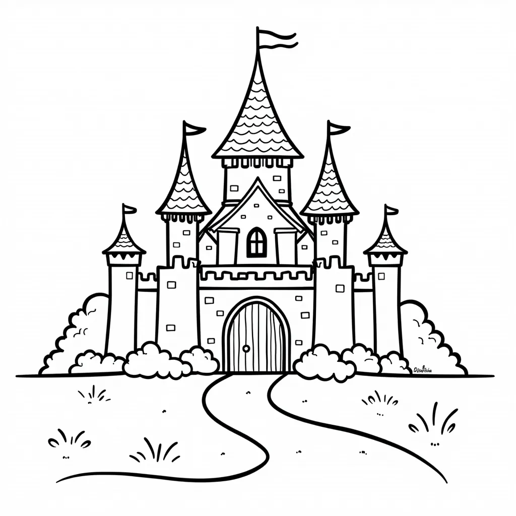 princess and castle coloring pages