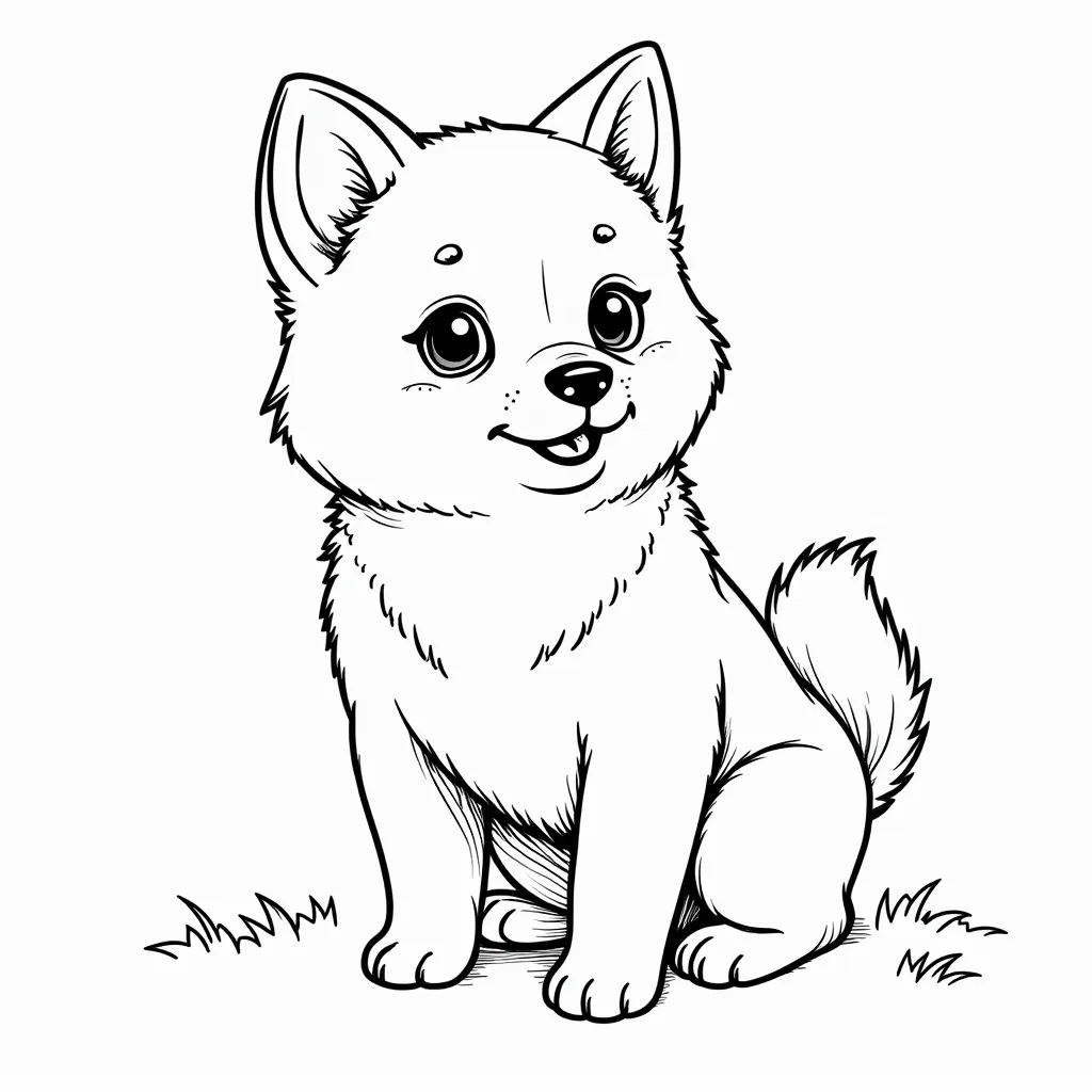 little shiba inu coloring pages