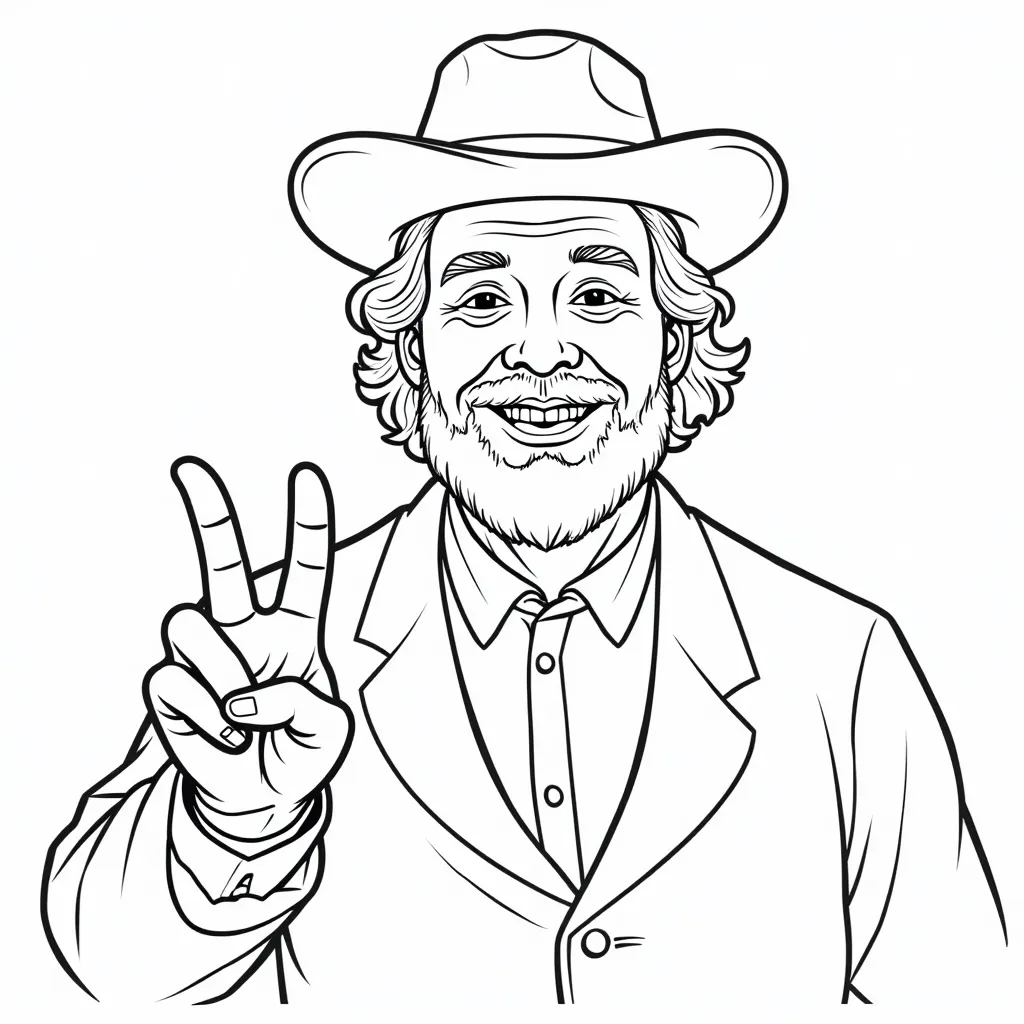 Son Of Sam giving the peace sign صفحات التلوين