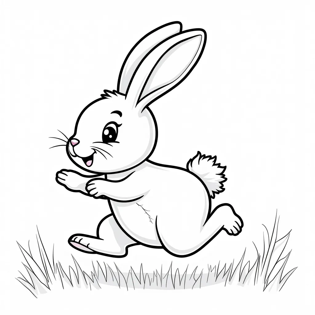 rabbit runing coloring pages