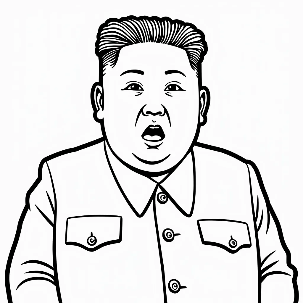 Kim Jong UN blown up coloring pages