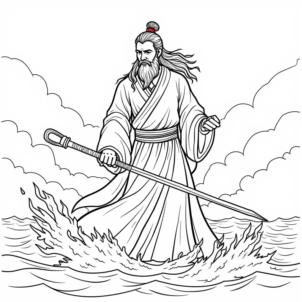 Eight Immortals Crossing the Sea coloring pages