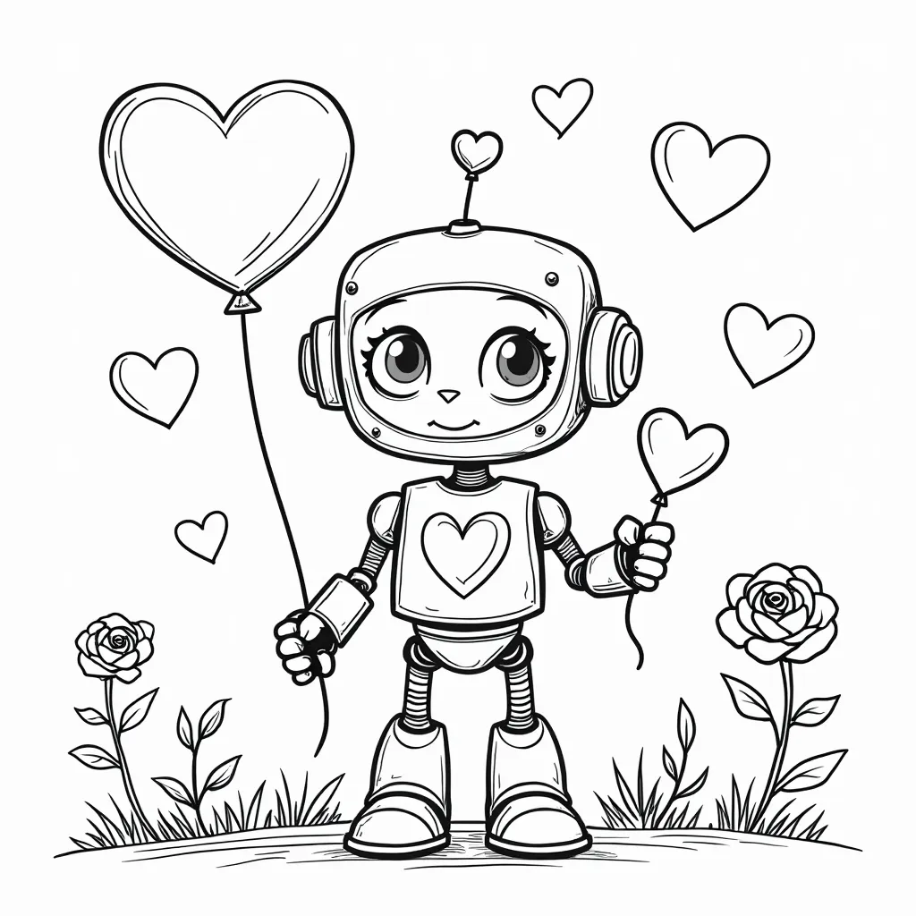 robot small coloring pages