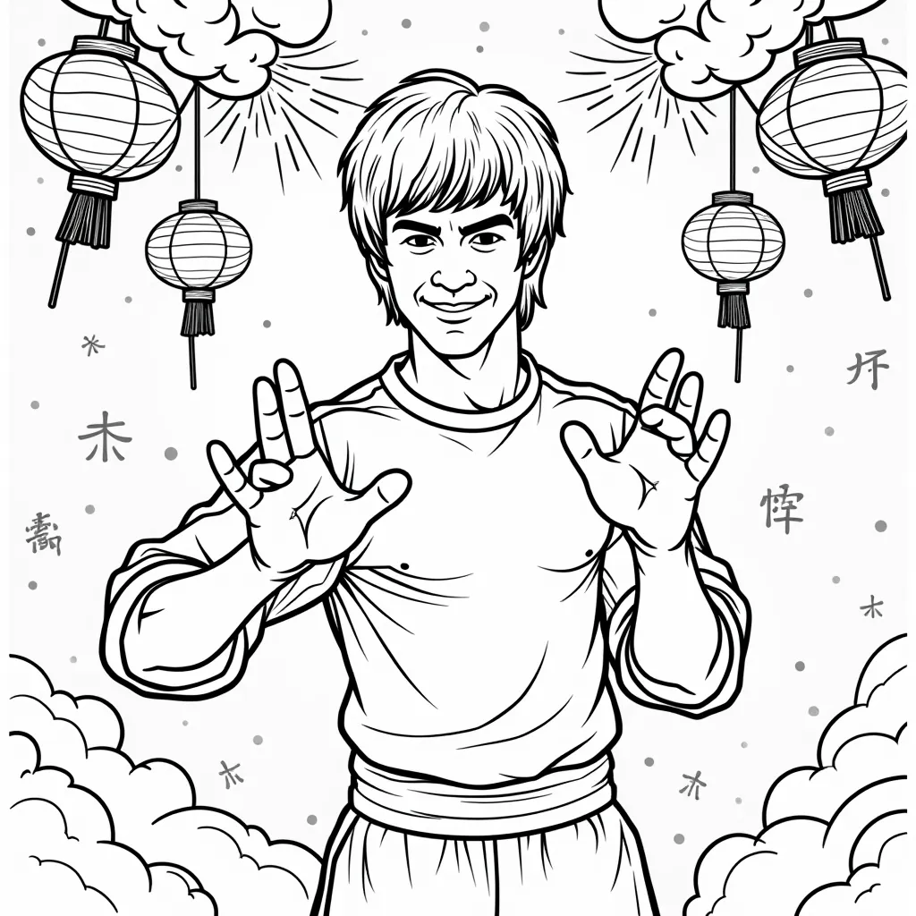 Bruce Lee coloring pages