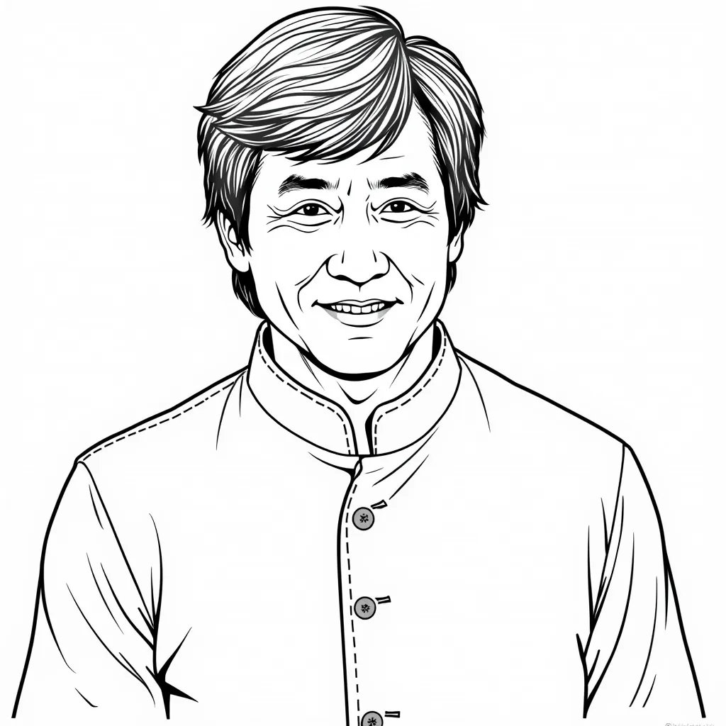 Hong Kong action actor Jackie Chan coloring pages