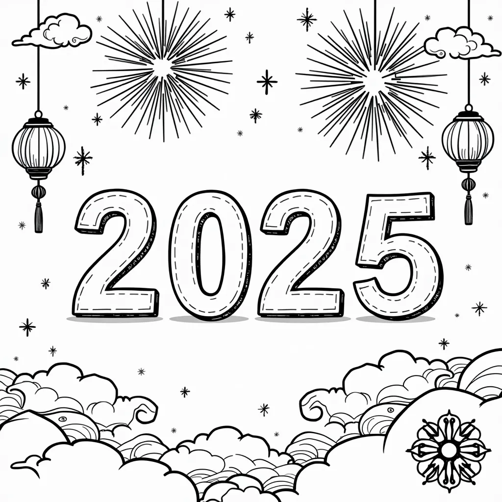 New year 2013 coloring pages