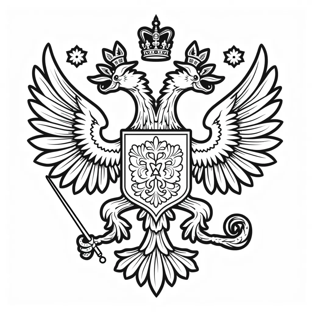 cyber coat of arms of the Russian Empire  coloring pages