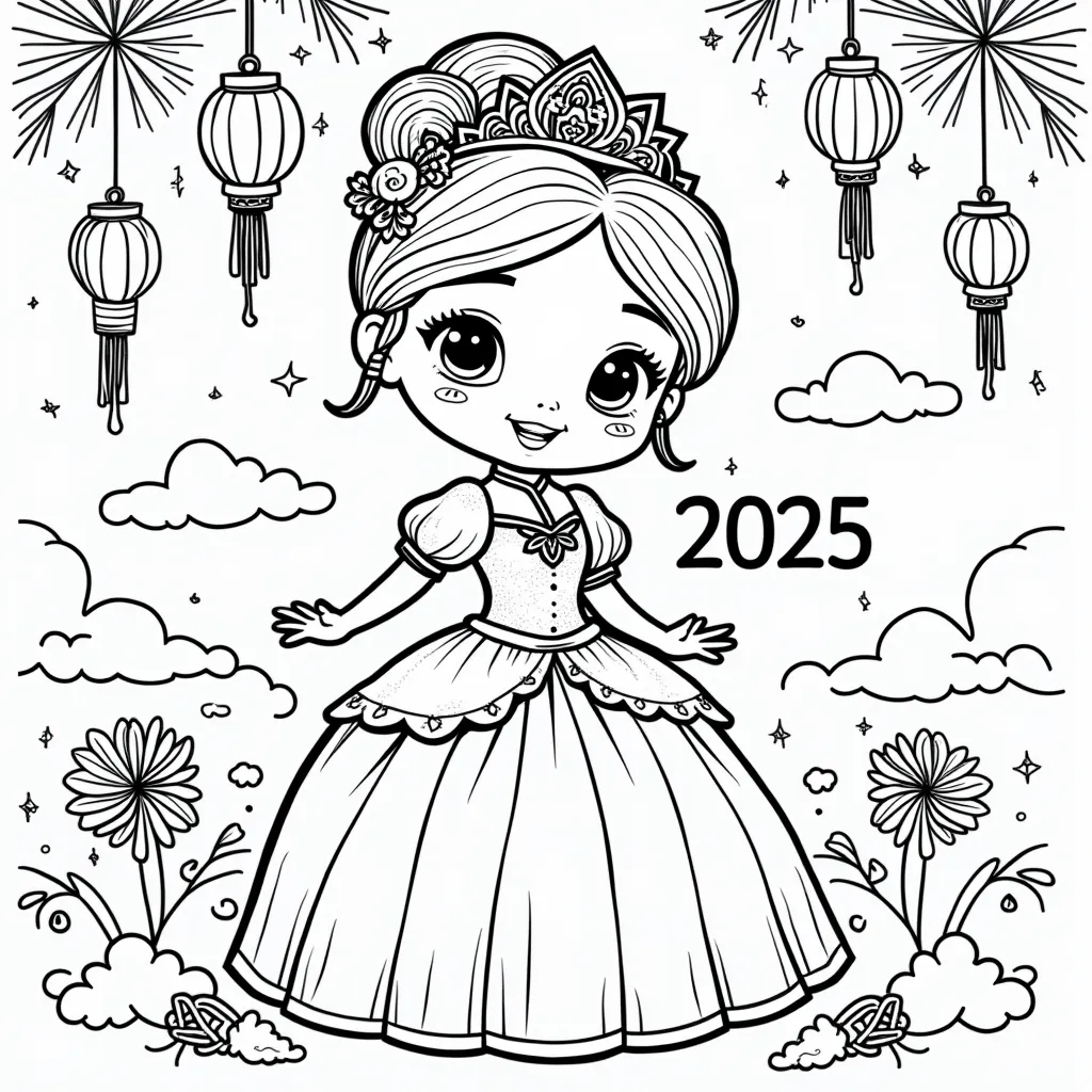 The princess  coloring pages