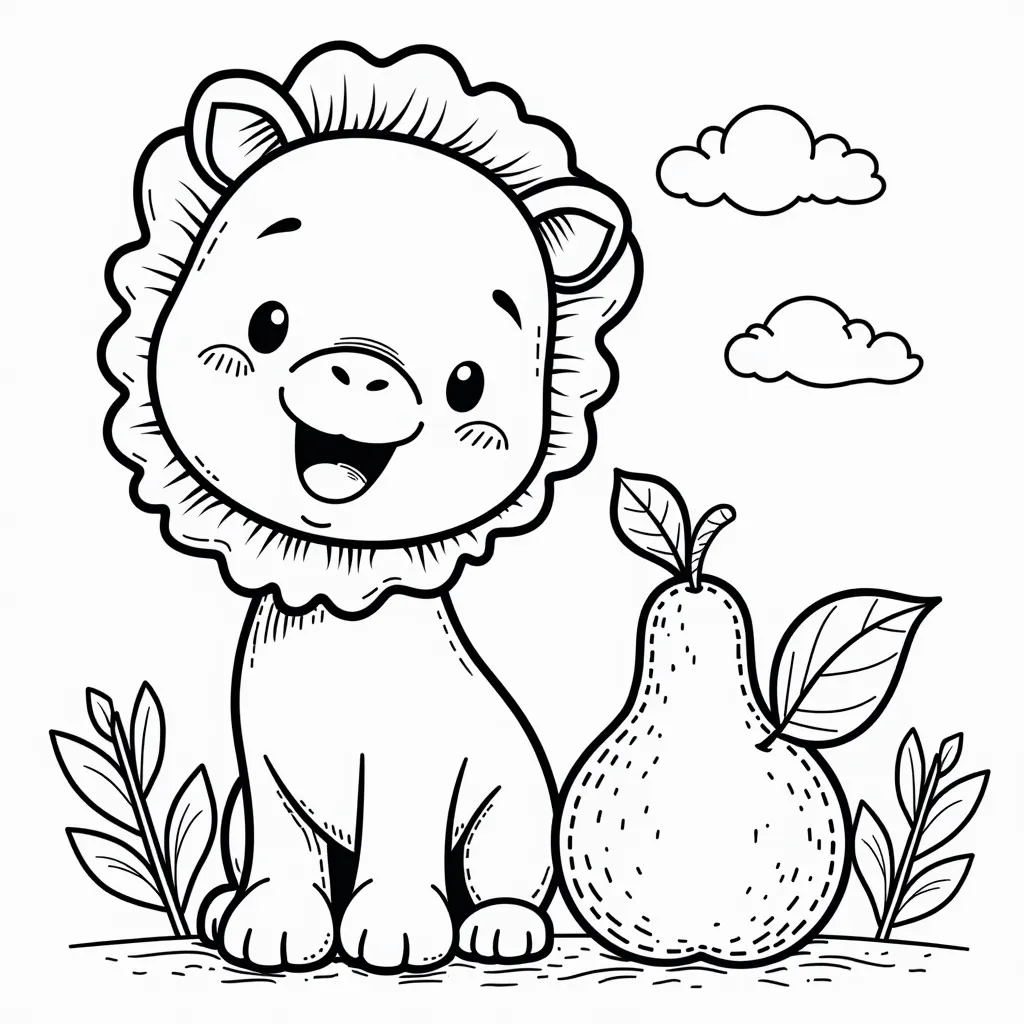 fruit or happy zoo coloring pages