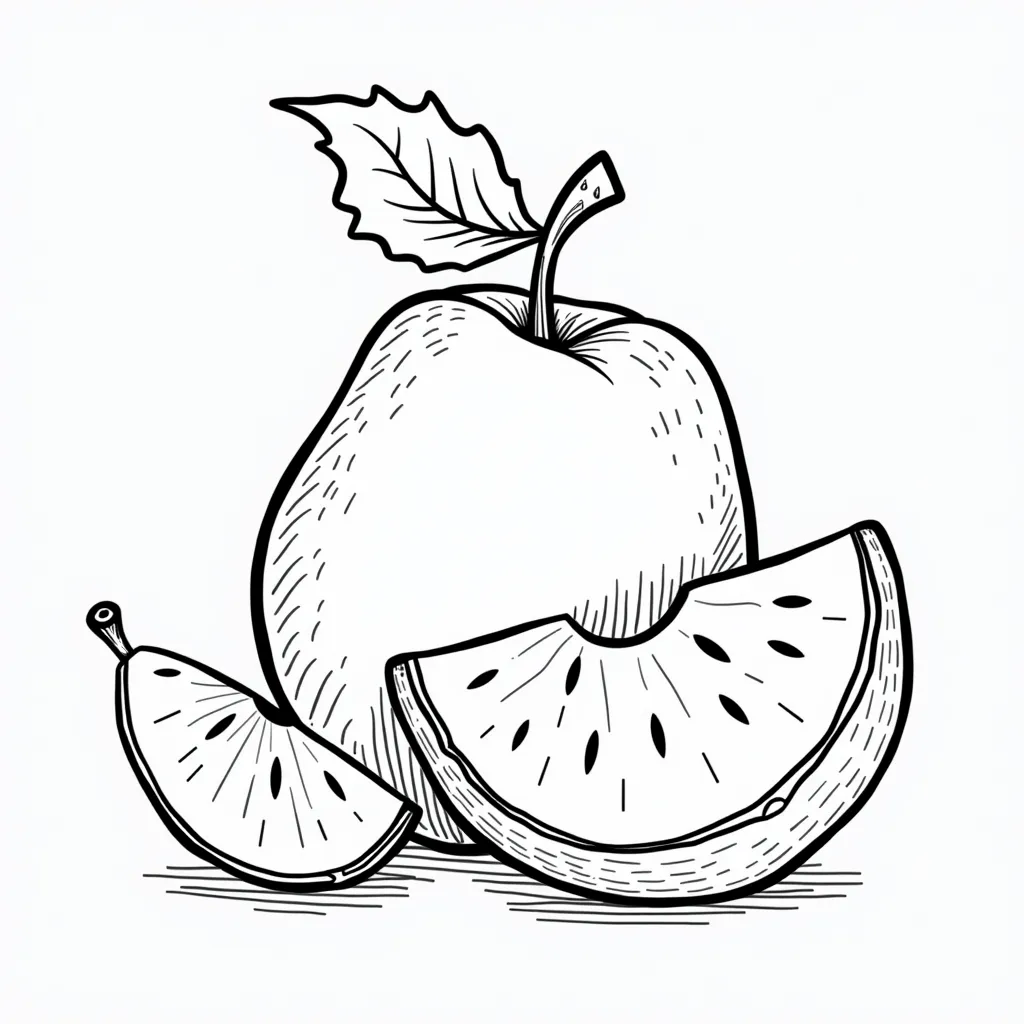 cute fruits  coloring pages