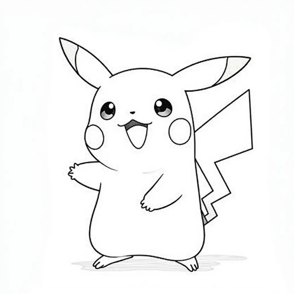 Pikachu is singing coloring pages