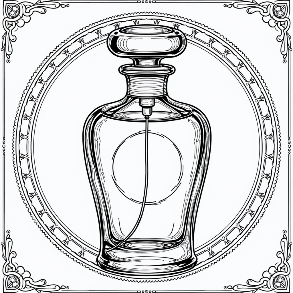 Steampunk coloring booklet cover for women's perfume coloring pages