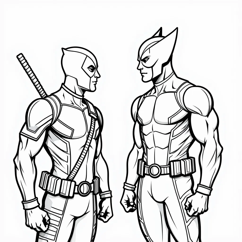 Deadpool and wolverine  coloring pages