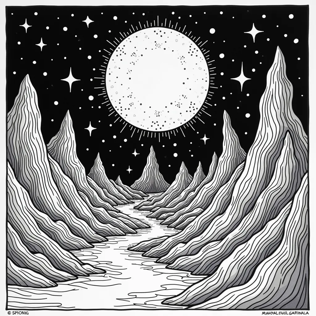 ملصق سيكادليك بإضاءة سوداء من السبعينيات مع فن بوب سريالي من Joy Division's Unknown Pleasures الغامض