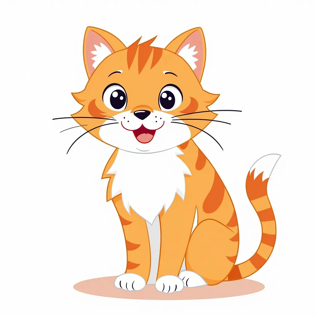 Orange cat with white chest coloring pages