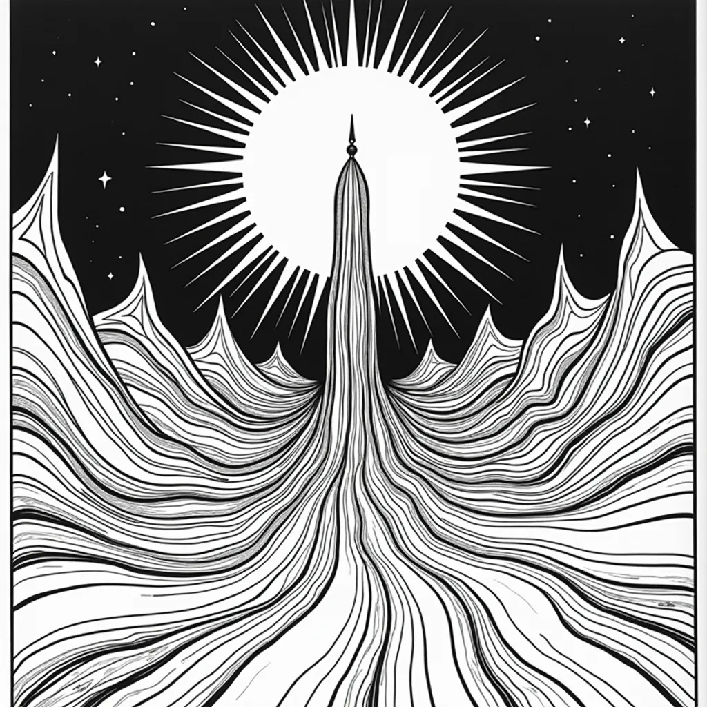 ملصق ضوء أسود سايكدلي من السبعينيات مع فن بوب سريالي لـ 'جوي ديفيجن' ألبوم 'Unknown Pleasures' أليستر