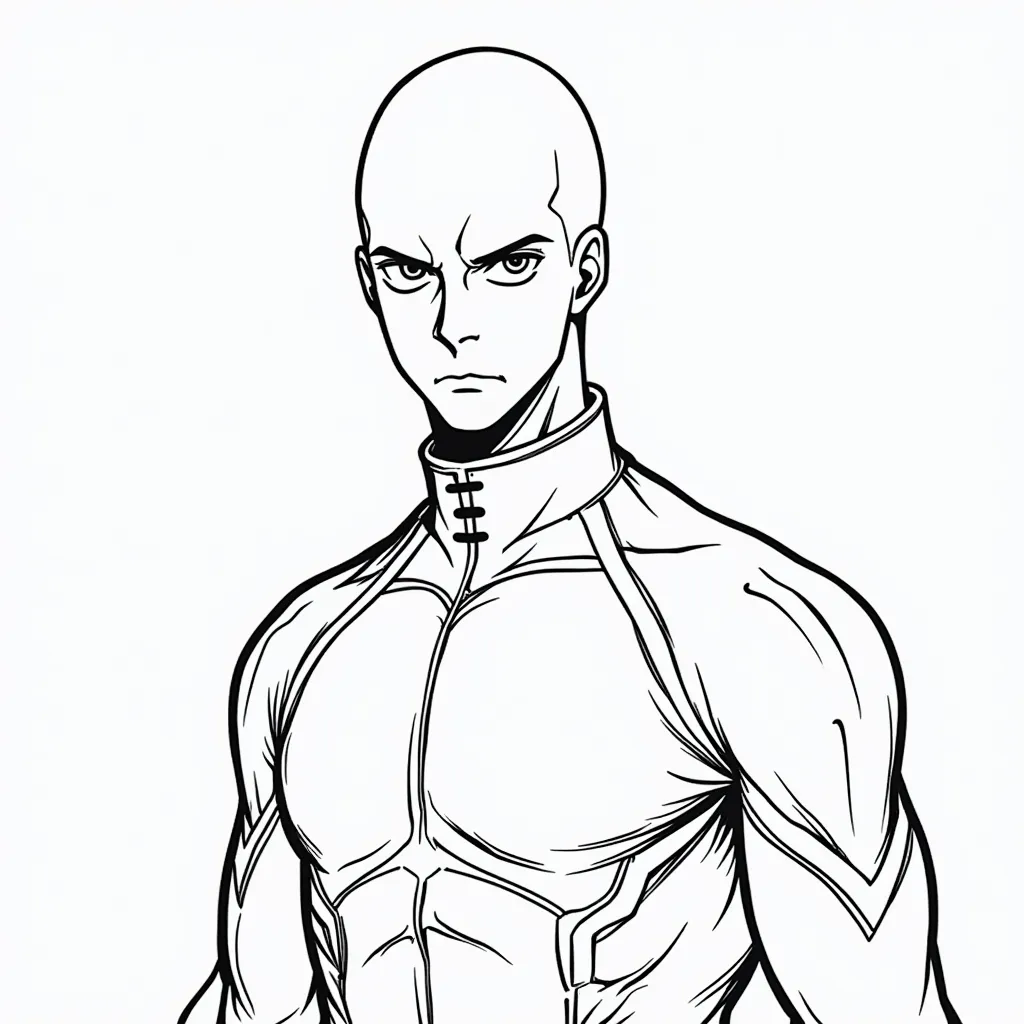 Saitama like a kfc coloring pages