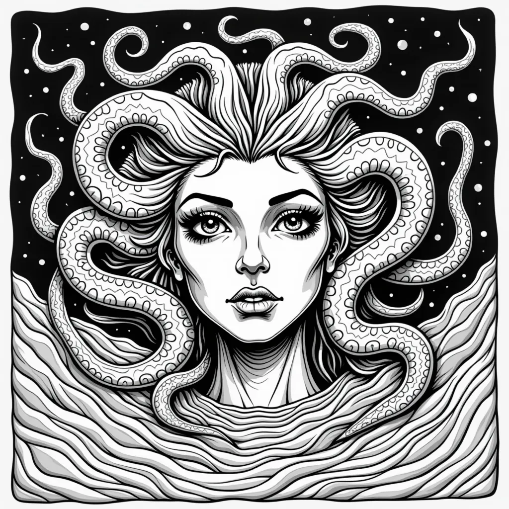 ملصق إضاءة سوداء سايكديلك من السبعينيات بفن بوب سريالي لجوي ديفيجن 'Unknown Pleasures' ميدوسا