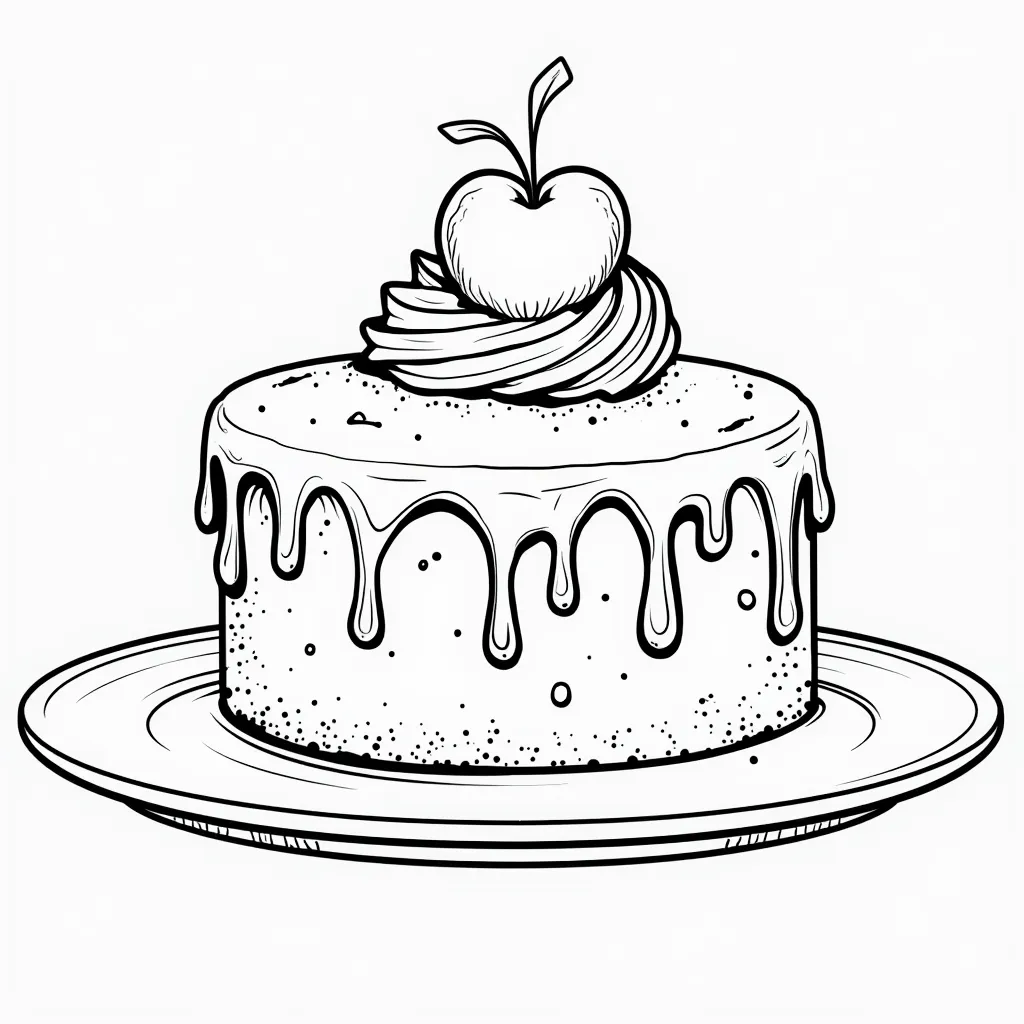 chocolate drip cake Páginas para Colorear