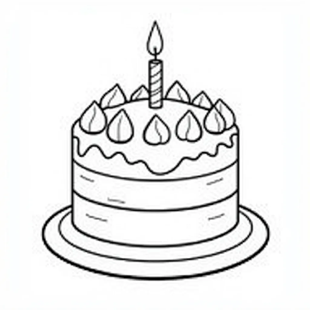 layered birthday cake صفحات التلوين