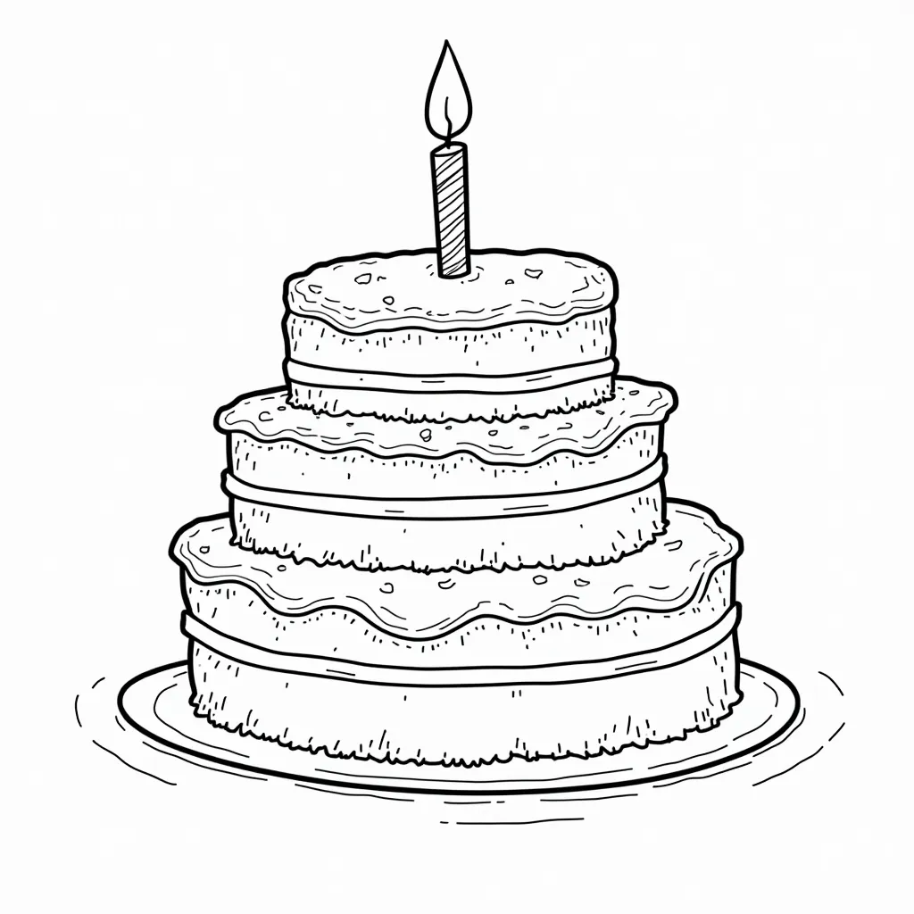 layered birthday cake صفحات التلوين