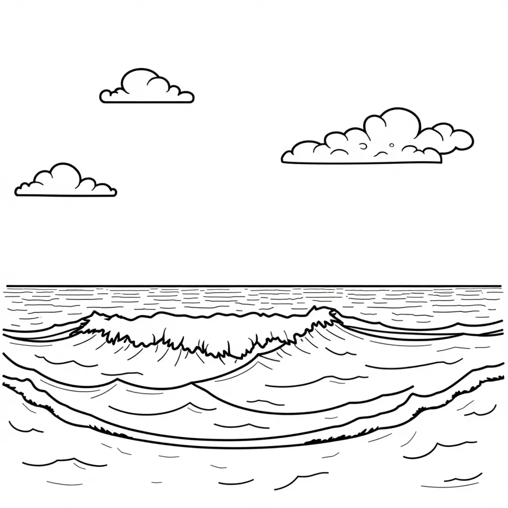 天空大海海浪 صفحات التلوين
