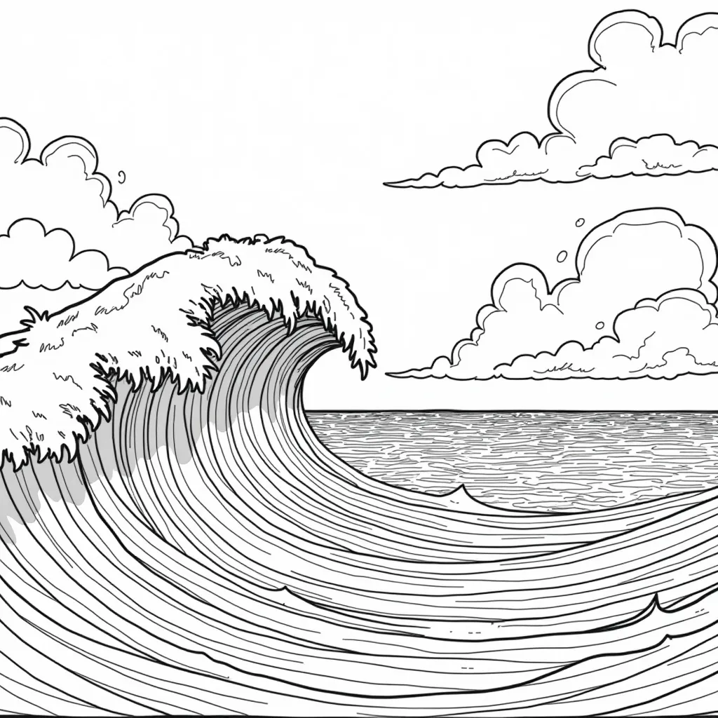 天空大海海浪加速jojo风 صفحات التلوين