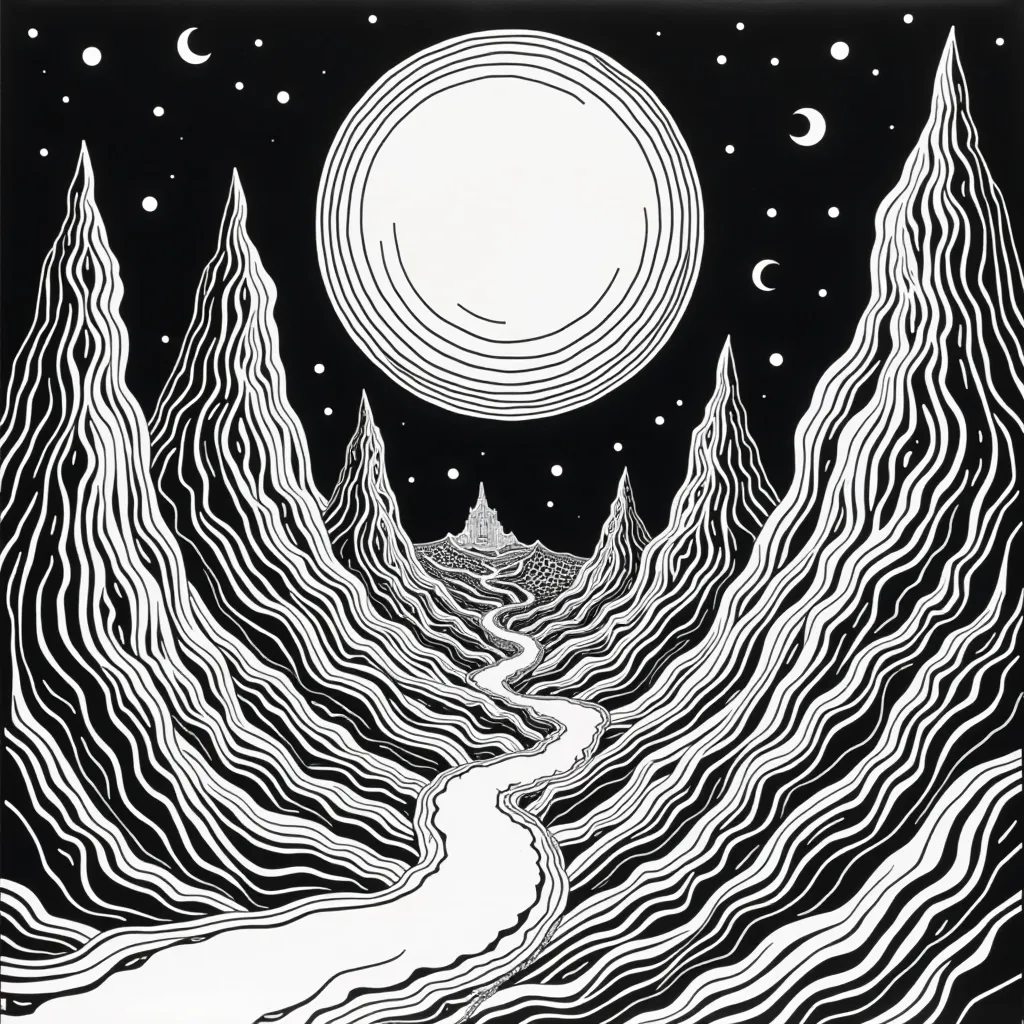 ملصق إضاءة سوداء سايكيدلي من السبعينيات مع فن بوب سريالي لـ Joy Division Unknown Pleasures، مُذهل