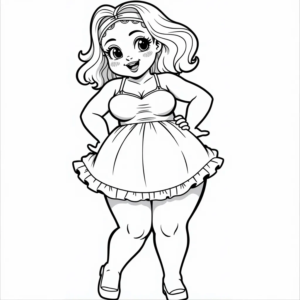 a bimbo girl with large boobs coloring pages