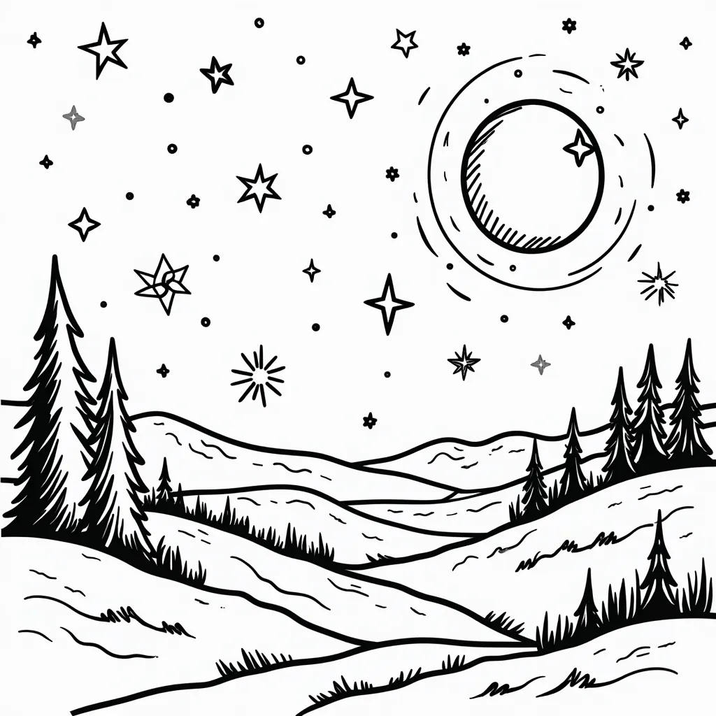 starry night صفحات التلوين