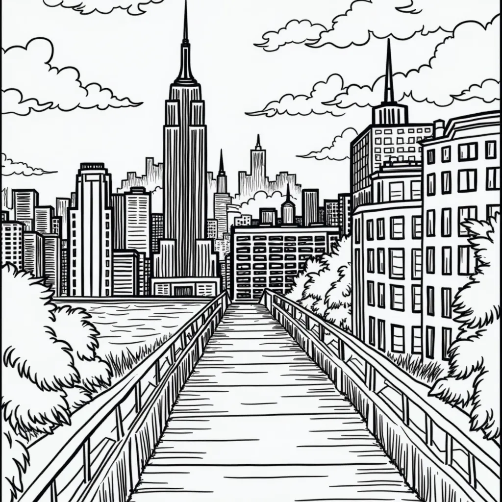 Nuclear War in New York coloring pages