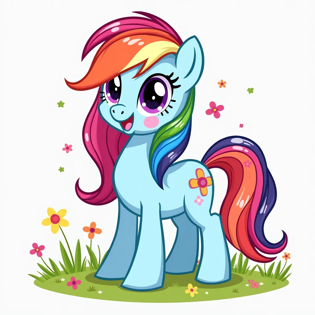 Colorful Little Pony coloring pages