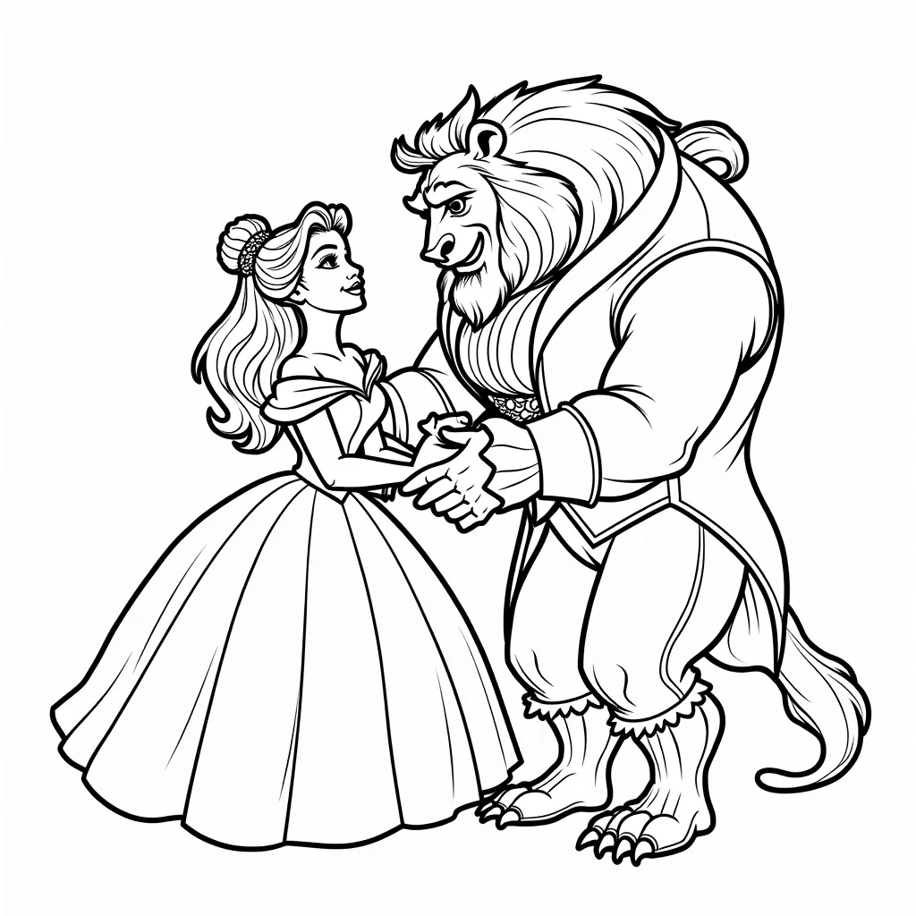 Beauty and the beast coloring pages