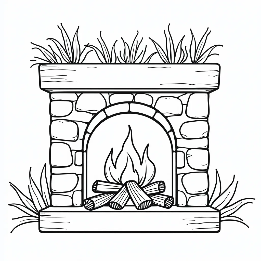 cozy fireplace صفحات التلوين