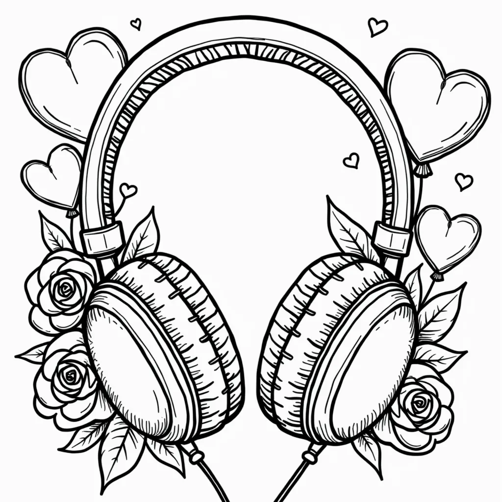 Headphones coloring pages