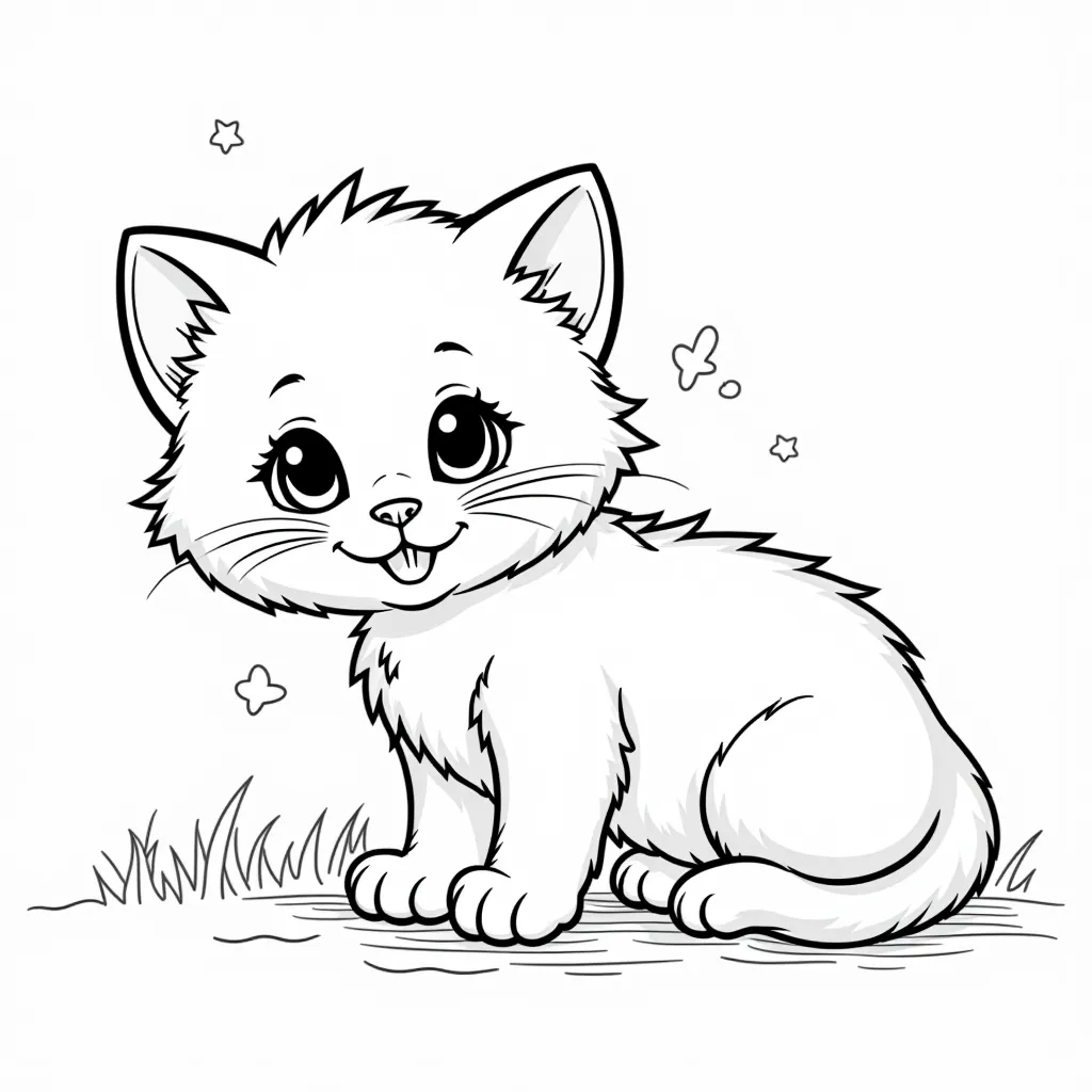 Adorable kittens coloring pages