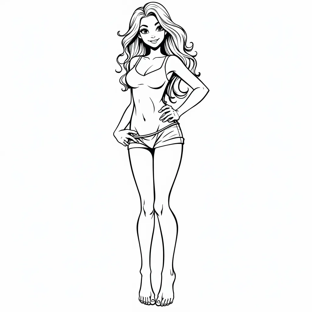 性感的女孩展示着她的玉足 صفحات التلوين