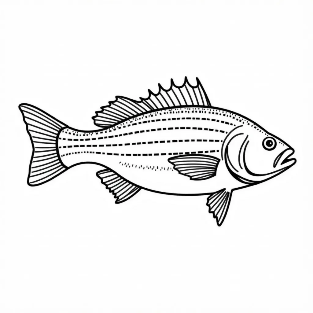 striped bass coloring pages